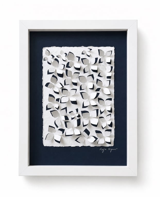 A4, 3D papercut, indrammet 
