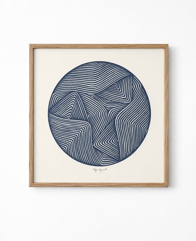 40x40cm, papercut, petroleum, indrammet 