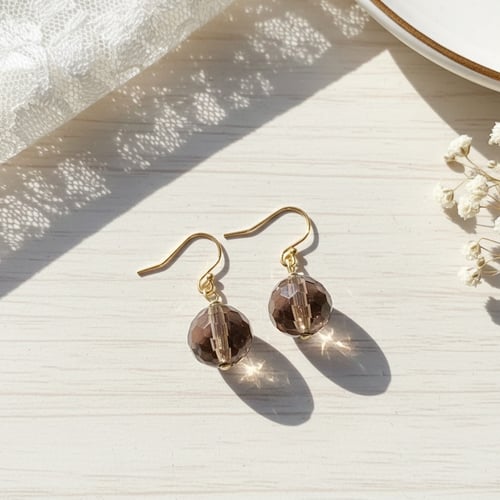 Earrings with Smoky quartz  (3)