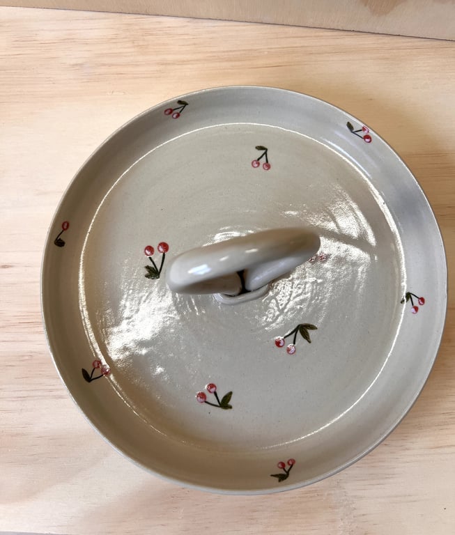 Snackfad med håndtag og kirsebær billede 4