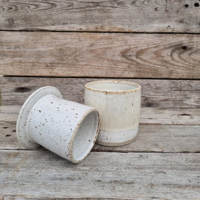 Smørklokke hvid beige billede 3