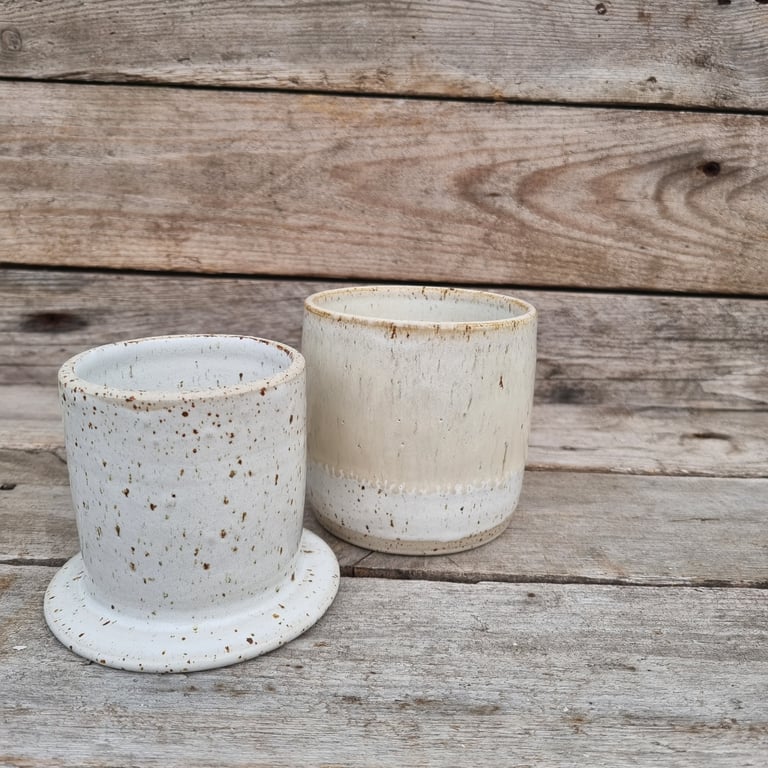 Smørklokke hvid beige billede 4