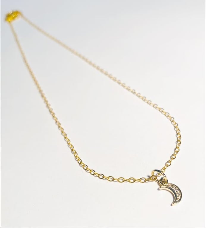 Necklace with zirkonia moon billede 2