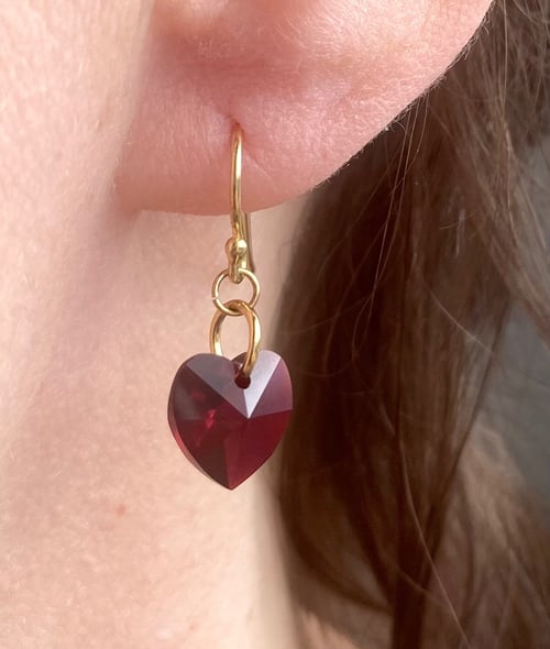 Swarovski Crystal heart earrings  (1)