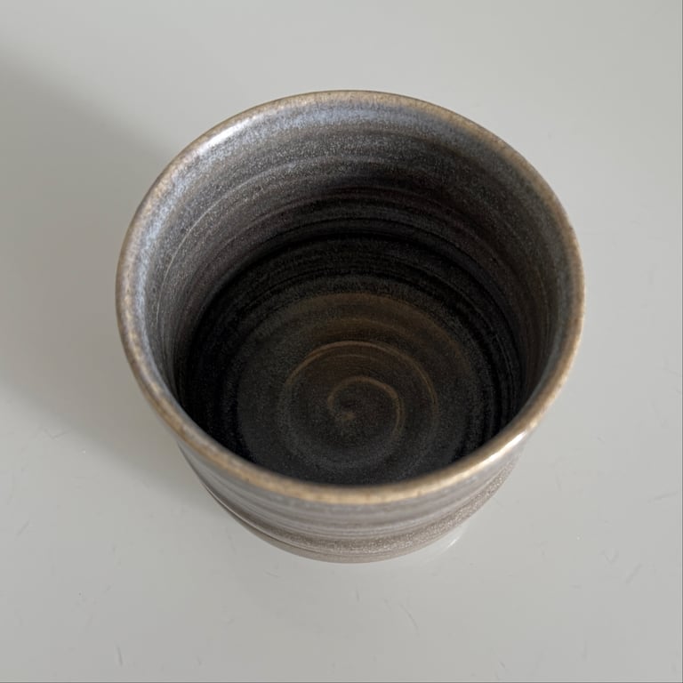 Krus (L) i gråblå til te eller kaffe billede 2