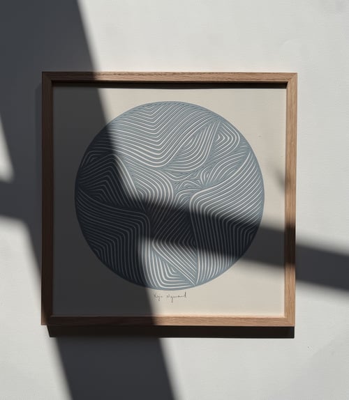 30x30cm, papercut, dueblå, indrammet  (2)
