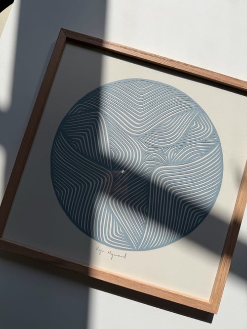 30x30cm, papercut, dueblå, indrammet  (3)