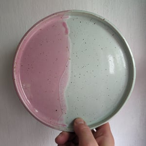 Frokosttallerken mint/pink – produktbillede