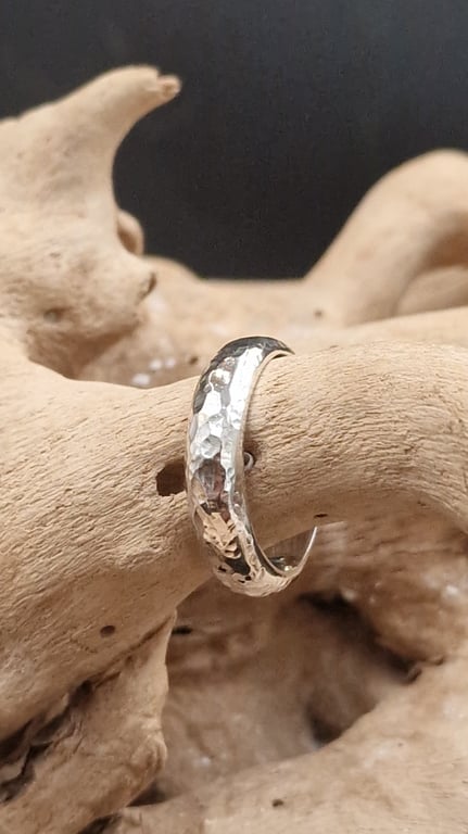 Rustik sølv ring - str 65