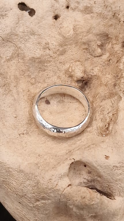 Rustik sølv ring - str 65 billede 2