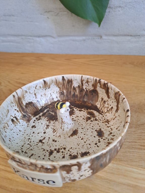Skål med bi - til karse (2. sortering pga. hak under bunden) billede 2