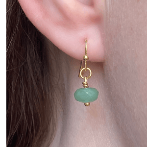 Earrings with jade green rondel – produktbillede