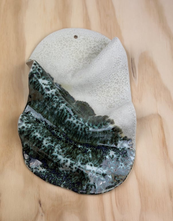 Grøn relief med teksturer - 32,5 x 21 cm