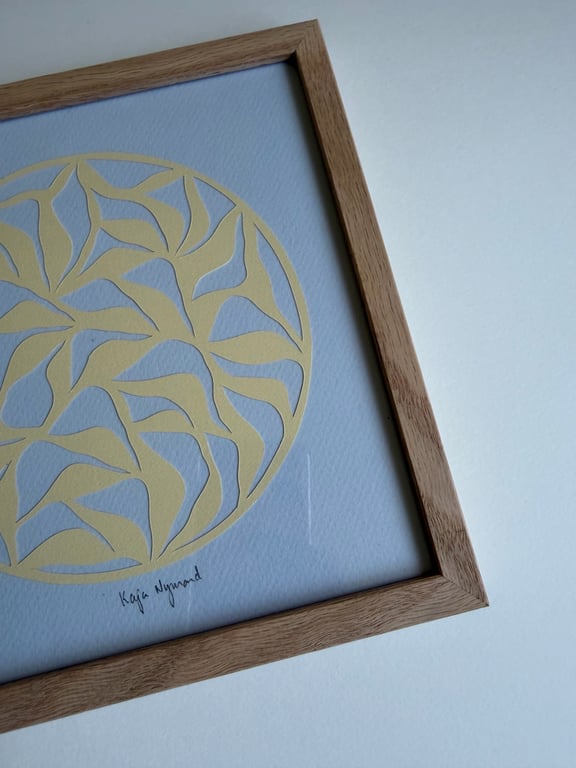 20x20cm, papercut, indrammet  billede 2