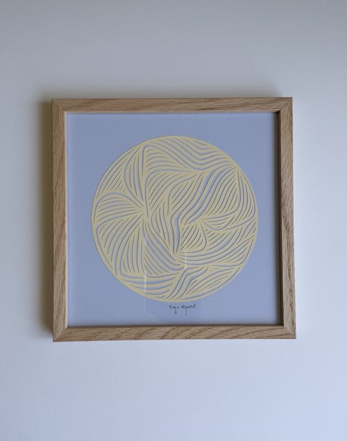 20x20cm, papercut, indrammet 