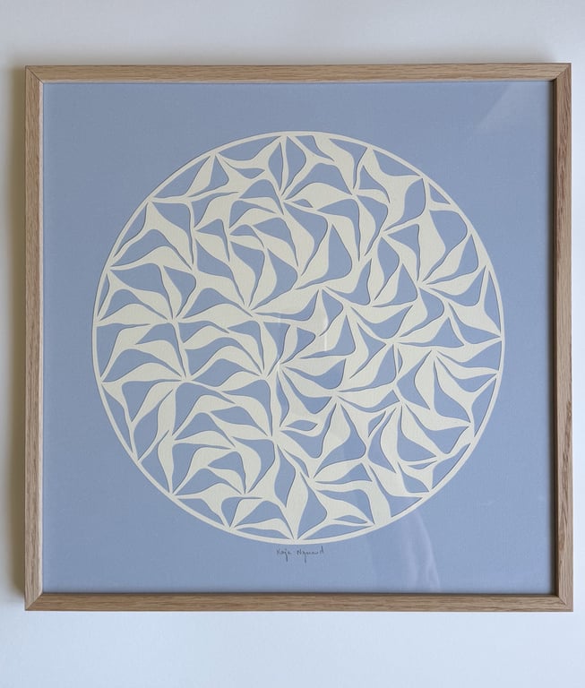 40x40cm, papercut, indrammet  billede 2