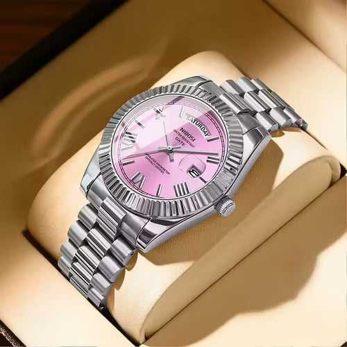 Nibosi Day-Date Roman Silver Pink (4)