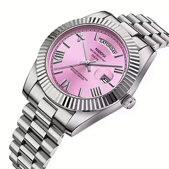 Nibosi Day-Date Roman Silver Pink (2)