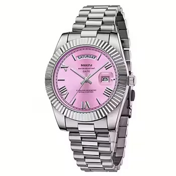 Nibosi Day-Date Roman Silver Pink (3)