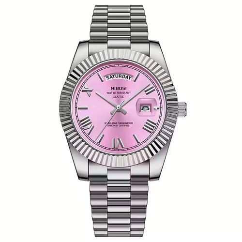 Nibosi Day-Date Roman Silver Pink (1)