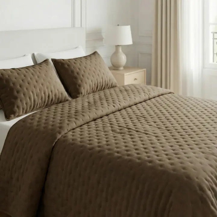 Sengetæppe - Hotelbrun 250 x 280 cm billede 2