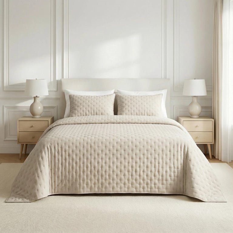 Ny sending på vej - Sengetæppe - Lys Beige 300 x 280 cm