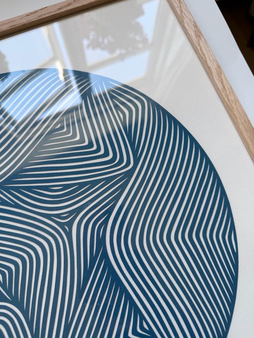 40x40cm, papercut, petroleum, indrammet  (2)