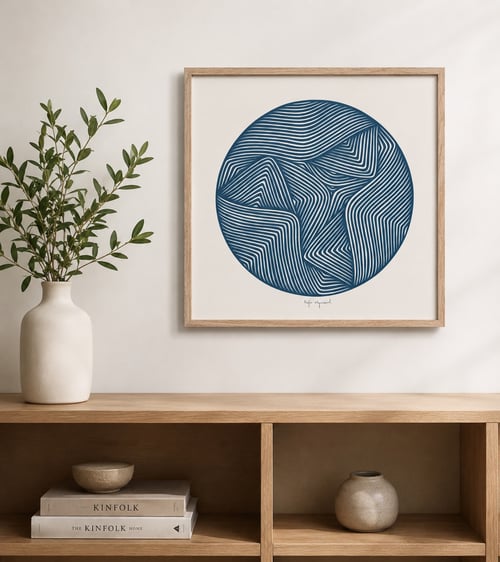 40x40cm, papercut, petroleum, indrammet 