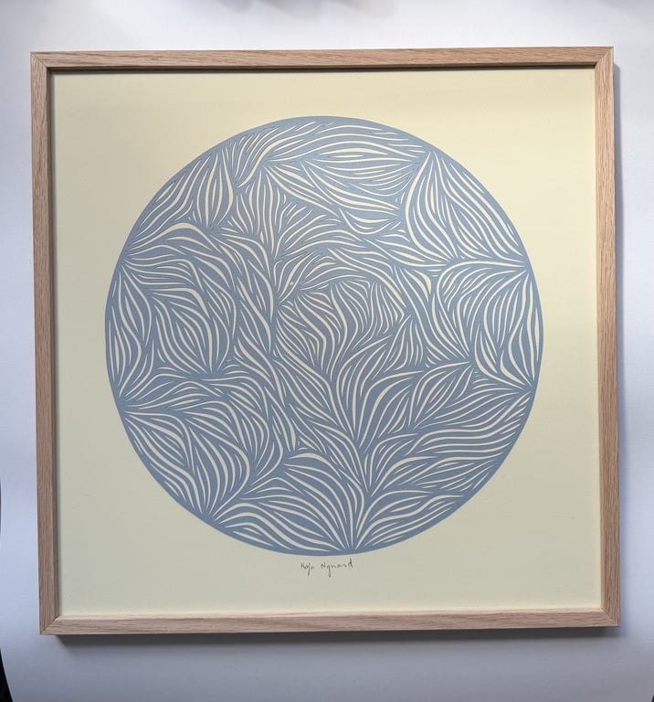 40x40cm, papercut, indrammet  billede 2