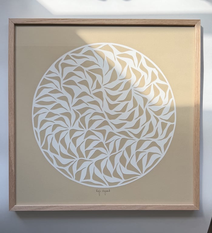 40x40cm papercut, indrammet  billede 2
