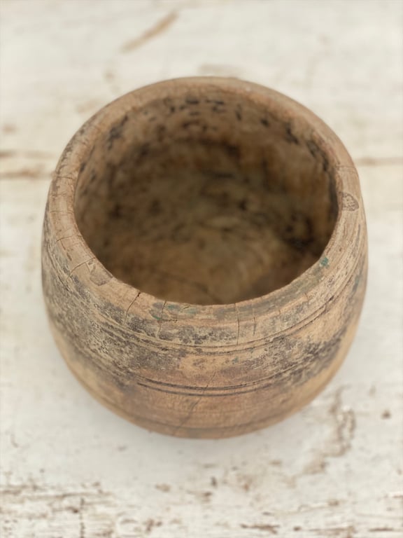 Gammel træ skål. billede 5