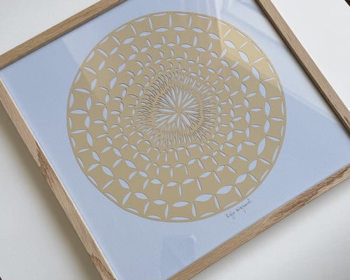 30x30cm papercut, indrammet  (2)