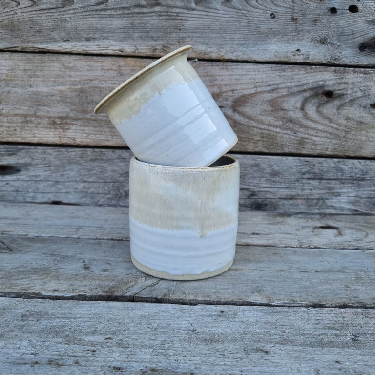 Smørklokke hvid beige billede 2