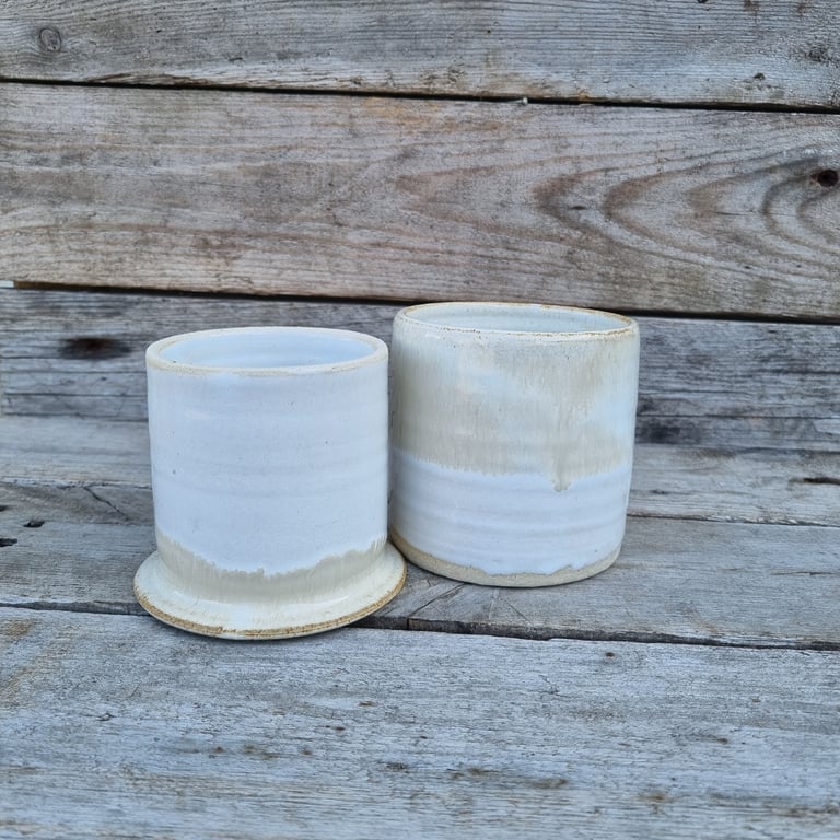Smørklokke hvid beige billede 3