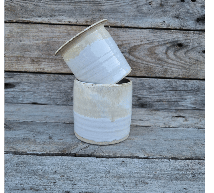 Smørklokke hvid beige billede 6