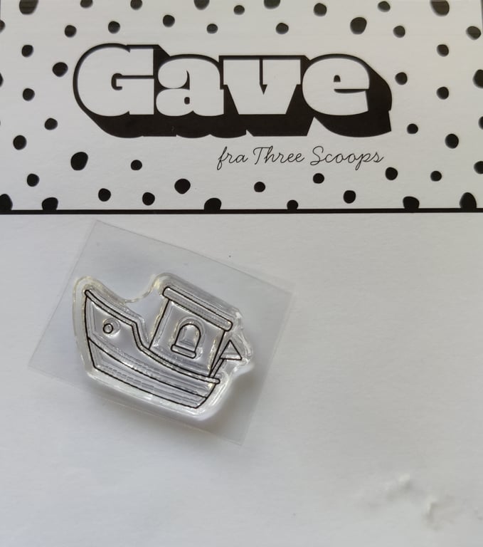 52 - Mini stempel - båd