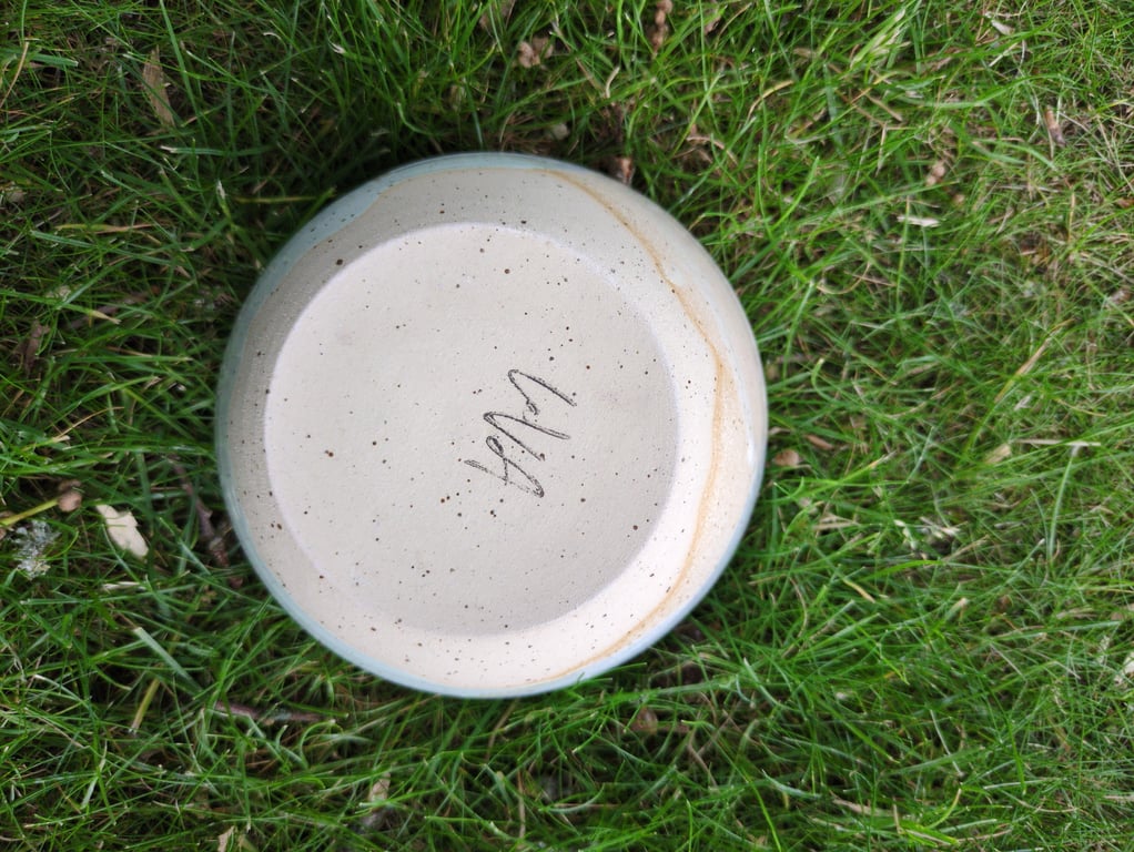 skål mint/beige Ø ca 17 billede 3