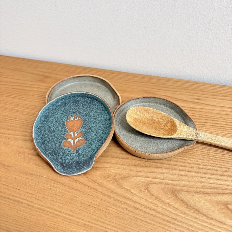 Farverige spoon rests - holder til grydeske billede 2