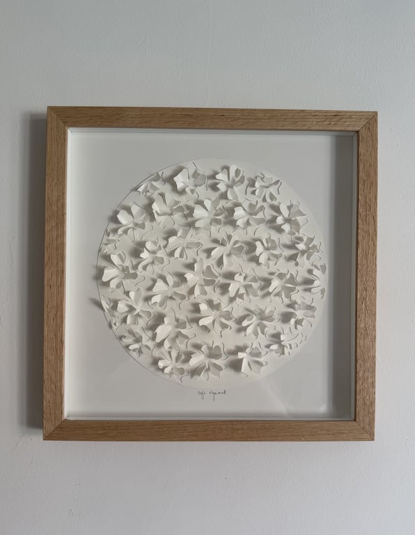 30x30cm, “Sakura”, 3D papercut, indrammet  billede 4
