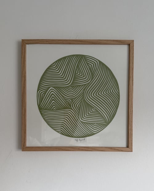 30x30cm, papercut, indrammet