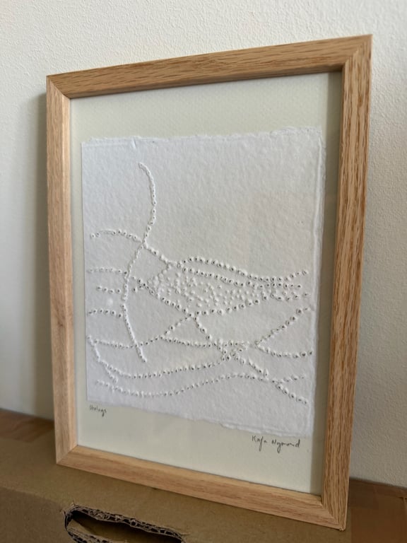 15x21cm, “Strings”, papirværk, indrammet  billede 2
