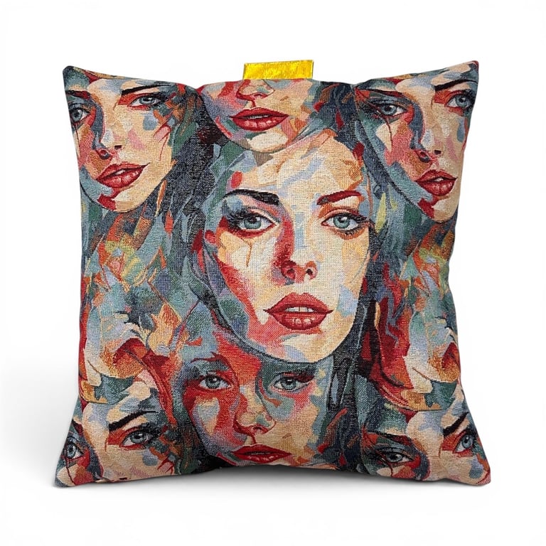 Luxe Cushion… pude med gul/guld silke detalje 