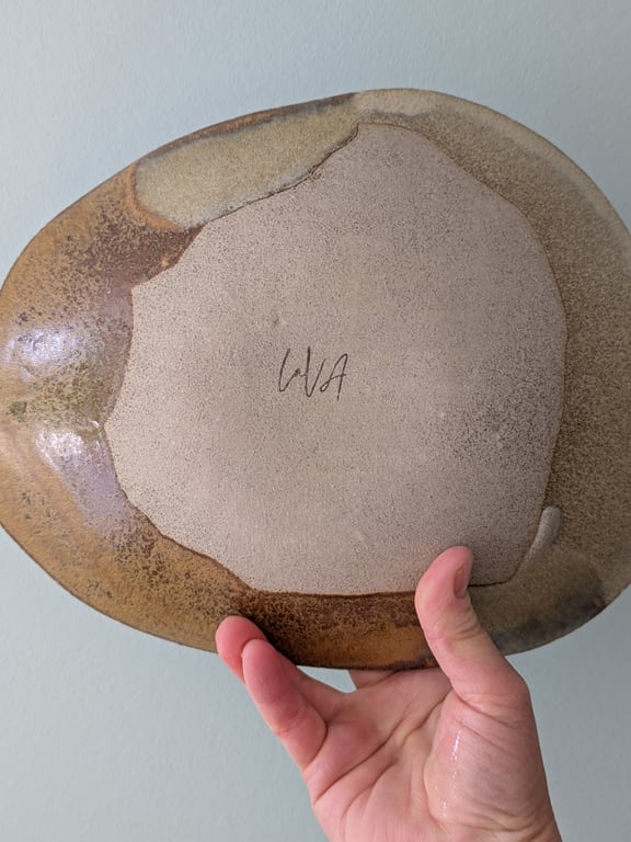 Skål organisk brun/sand billede 3