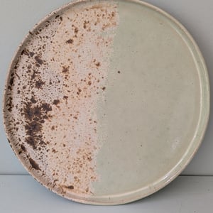 Middagstallerken Ø24 brun/pebermynte  – produktbillede