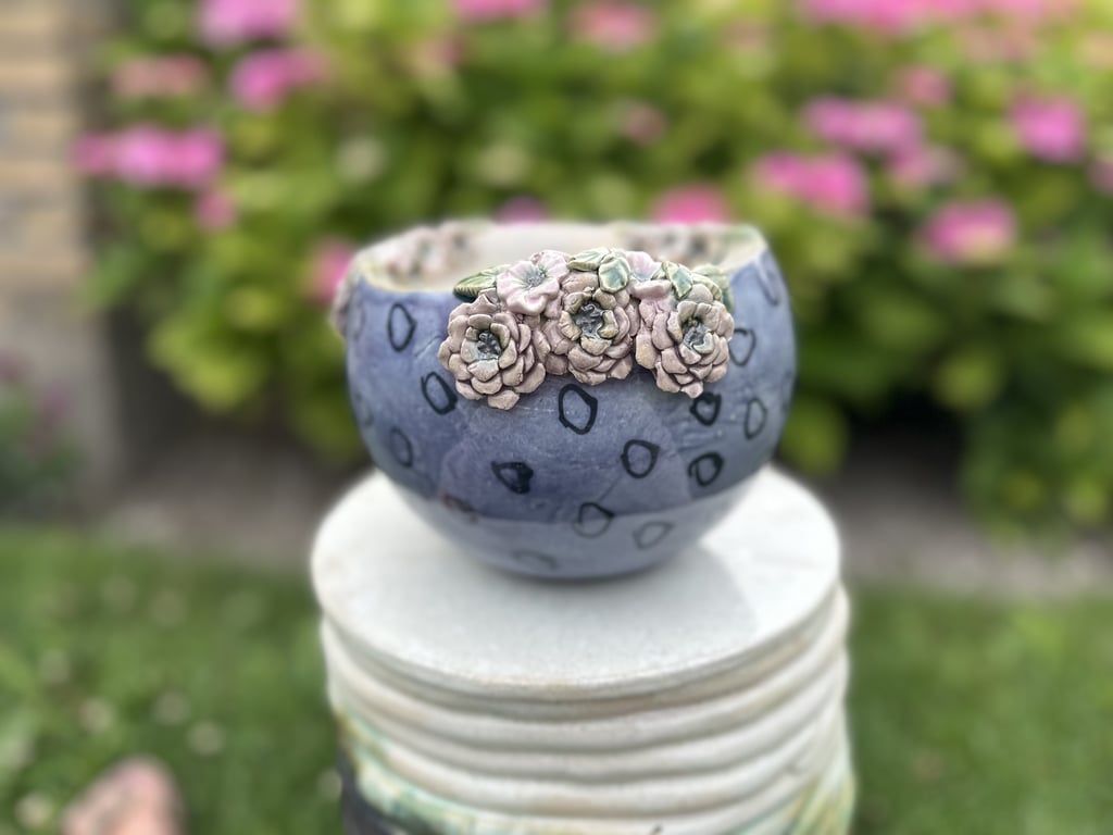 Stor blomster skål