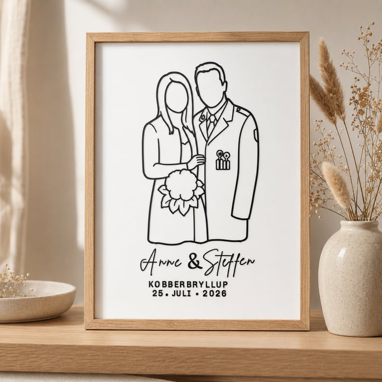 Personlig Line Art Portræt | Bryllup