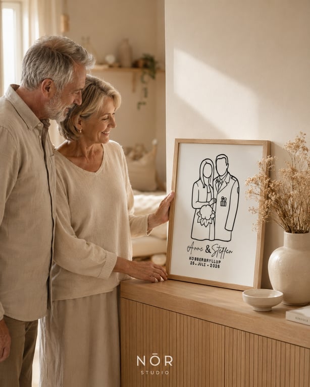 Personlig Line Art Portræt | Bryllup billede 2