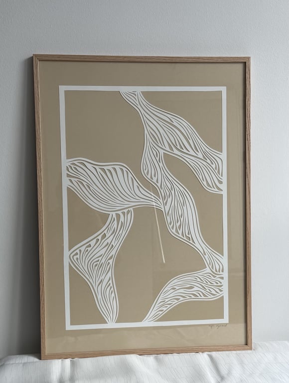 50x70cm papercut, indrammet  billede 3