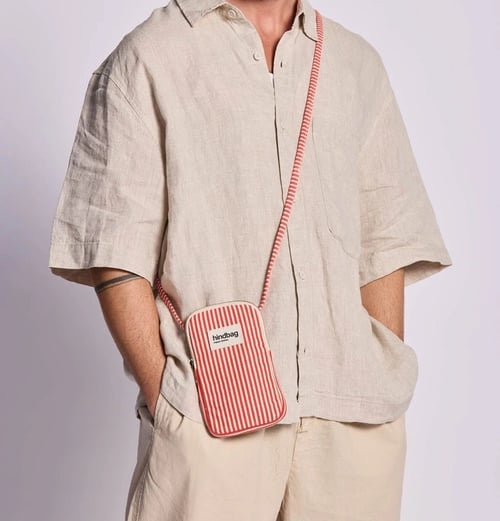 Hindbag Mobil Taske - Rød Stribet