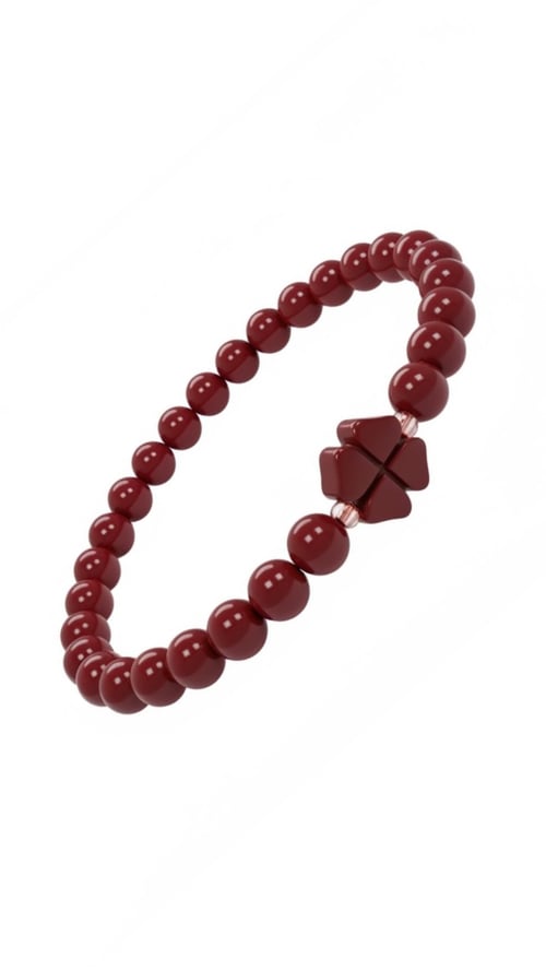 Firkløver armbånd, dark red (2)